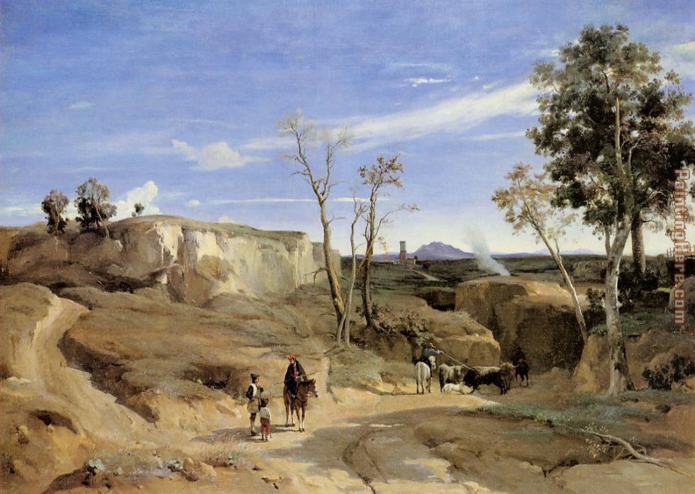 La Cervara, the Roman Countryside painting - Jean-Baptiste-Camille Corot La Cervara, the Roman Countryside art painting